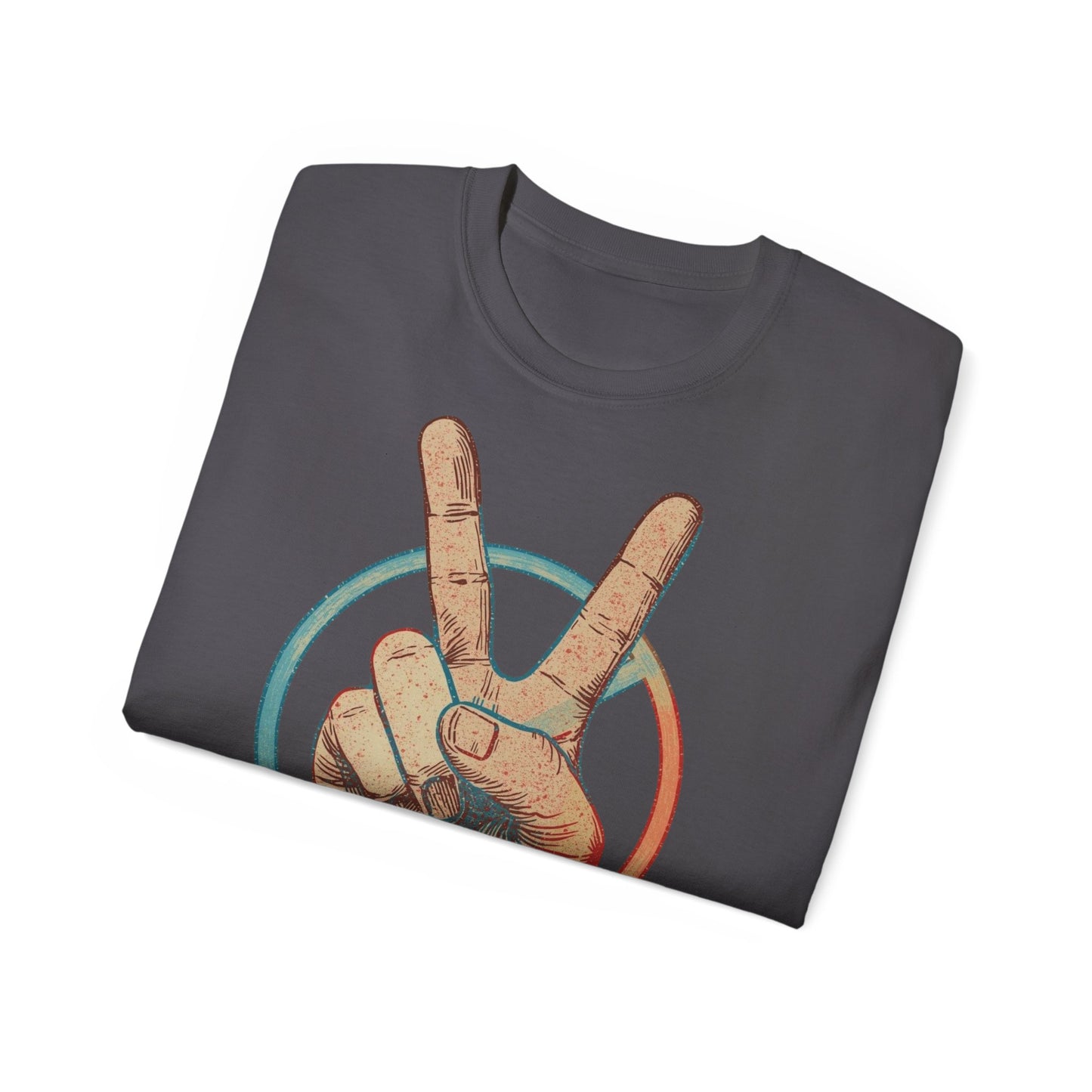 Peace Sign Unisex Ultra Cotton Tee, Graphic Tee, Casual Wear, Gift for Friends, Summer Outfit, Eco-Friendly Fashion