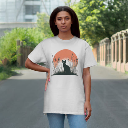 Cat Sunset Silhouette T-Shirt – Katzenmotiv
