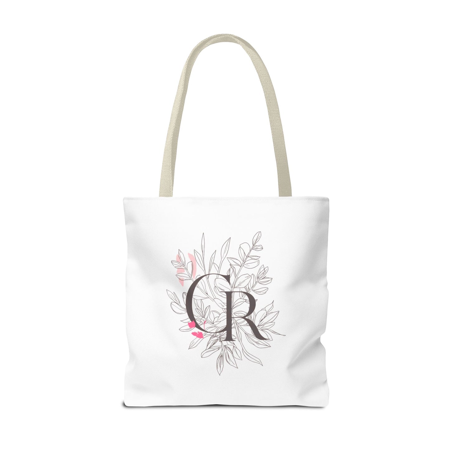 Einkaufstasche „CR Botanical Line Art“ – elegante Canvas Bag mit beige Henkel – 3 Größen