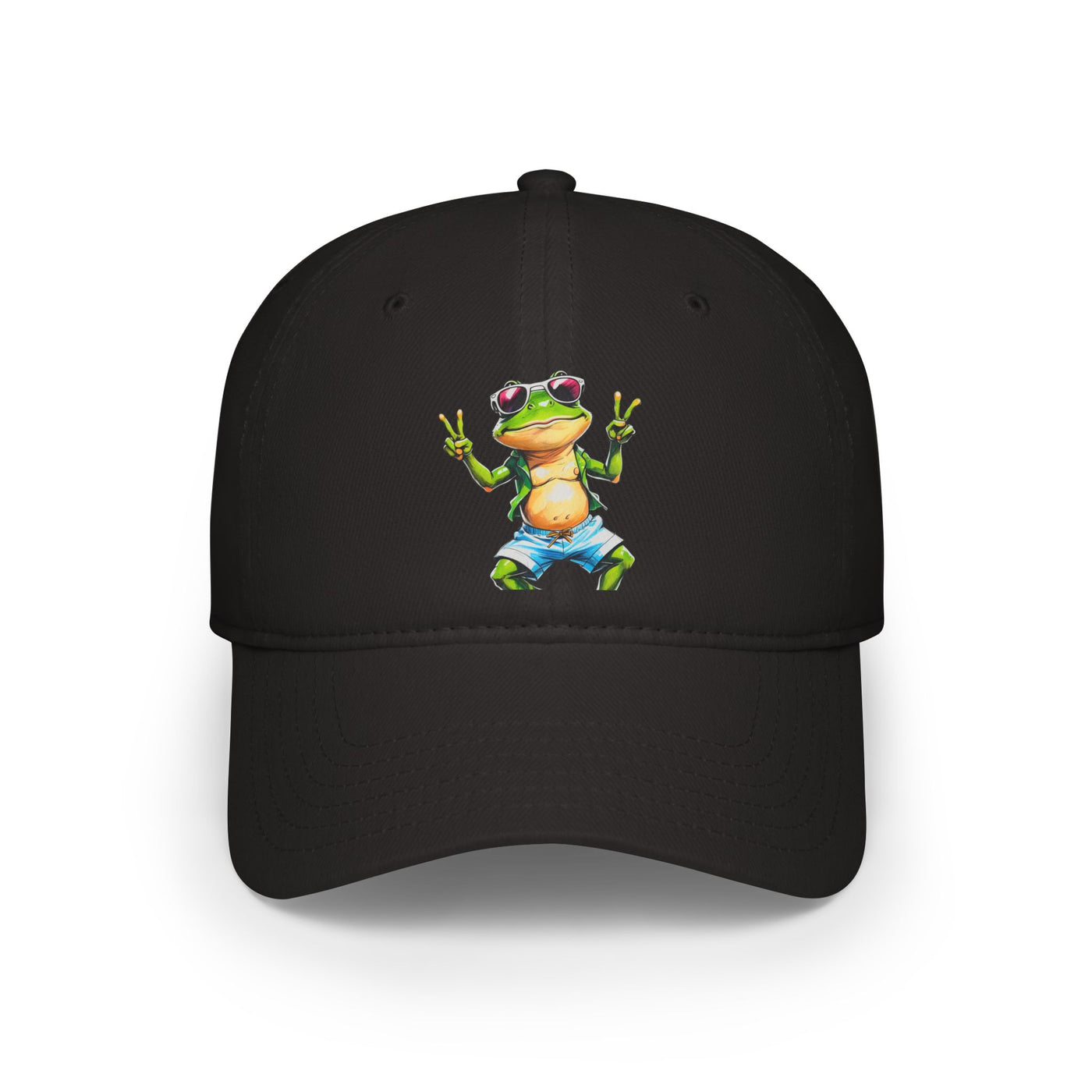 Playful Frog Low Profile Baseball Cap, Fun Hat for Nature Lovers, Casual Outdoor Accessory, Gift for Kids and Adults, Unique Summer Cap