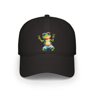 Playful Frog Low Profile Baseball Cap, Fun Hat for Nature Lovers, Casual Outdoor Accessory, Gift for Kids and Adults, Unique Summer Cap