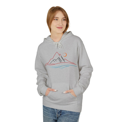 Mountain Sunrise Unisex Fleece Hoodie, Cozy Outdoor Apparel, Gifts for Nature Lovers, Hiking Gear, Fall Fashion