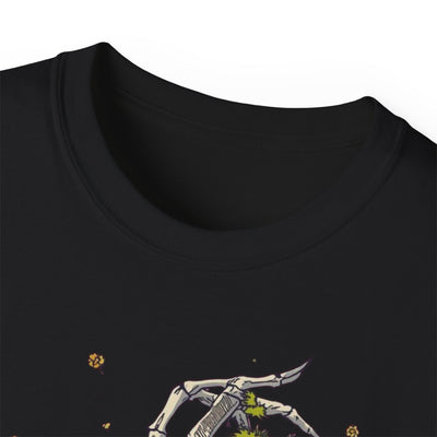Pumpkin Bone Bloom  Halloween Shirt mit Kürbis & Skelettblüten