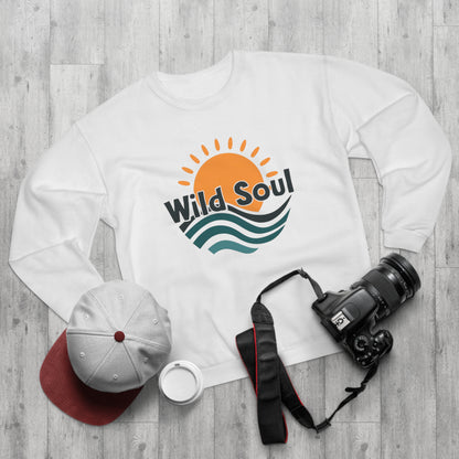Wild Soul Unisex Crew Neck Sweatshirt, Cozy Relaxation Apparel, Perfect for Beach Lovers, Gift for Friends, Inspirational Gift