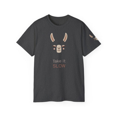 Take It Slow Llama Tee, Cute Motivational T-Shirt, Funny Gift, Casual Wear, Animal Lover Shirt, Perfect for Relaxation