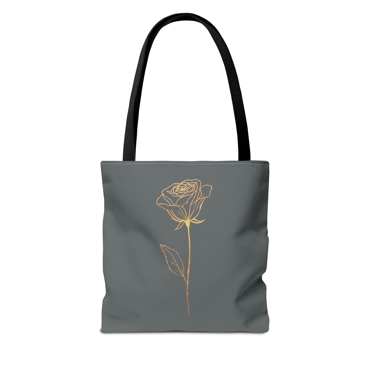 Minimalistische Rose Tote Bag – Goldene Line Art