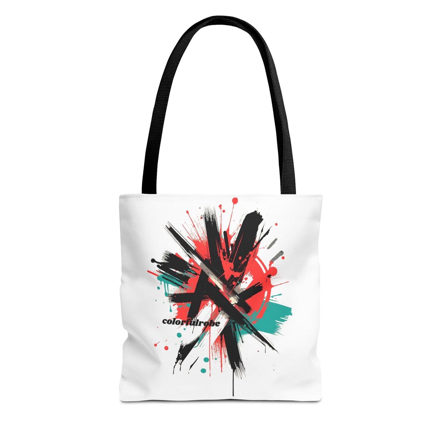 Einkaufstasche „Urban Splash“ – Street-Art Canvas Bag mit schwarzem Henkel – 3 Größen – ColorfulRobe