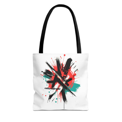 Einkaufstasche „Urban Splash“ – Street-Art Canvas Bag mit schwarzem Henkel – 3 Größen – ColorfulRobe