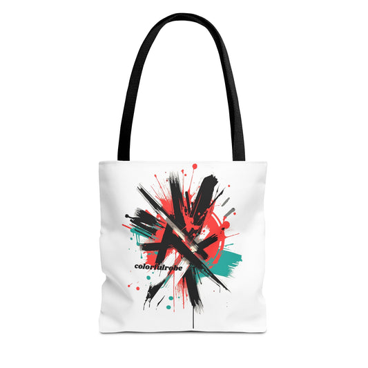 Einkaufstasche „Urban Splash“ – Street-Art Canvas Bag mit schwarzem Henkel – 3 Größen – ColorfulRobe