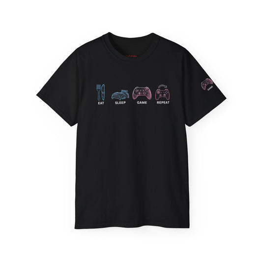 Gaming Lifestyle Tee - Eat Sleep Game Repeat, Gamer Shirt, Unisex Graphic T-Shirt, Casual Wear, Unique Gift for Gamers