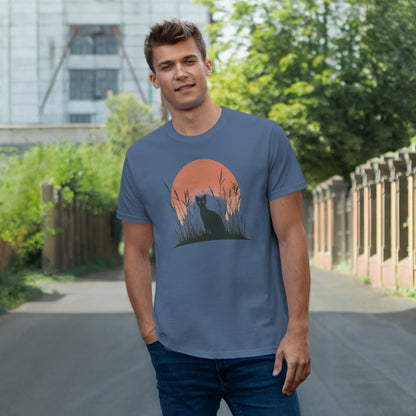 Cat Sunset Silhouette T-Shirt – Katzenmotiv