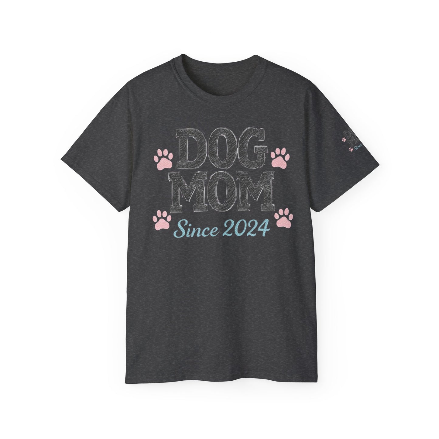 Dog Mom Tee, Cute Dog Lover T-Shirt, Pet Owner Gift, Gift for Dog Lovers, Dog Mom Since 2024 Shirt, Animal Lover Apparel