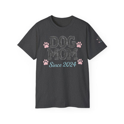 Dog Mom Tee, Cute Dog Lover T-Shirt, Pet Owner Gift, Gift for Dog Lovers, Dog Mom Since 2024 Shirt, Animal Lover Apparel
