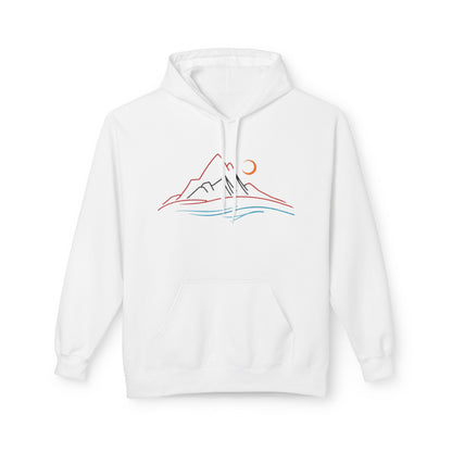 Mountain Sunrise Unisex Fleece Hoodie, Cozy Outdoor Apparel, Gifts for Nature Lovers, Hiking Gear, Fall Fashion