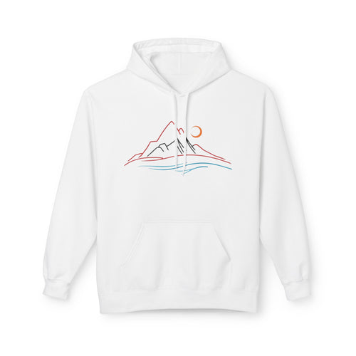 Mountain Sunrise Unisex Fleece Hoodie, Cozy Outdoor Apparel, Gifts for Nature Lovers, Hiking Gear, Fall Fashion