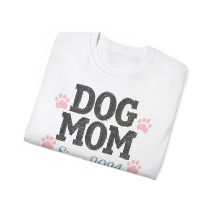 Dog Mom Tee, Cute Dog Lover T-Shirt, Pet Owner Gift, Gift for Dog Lovers, Dog Mom Since 2024 Shirt, Animal Lover Apparel