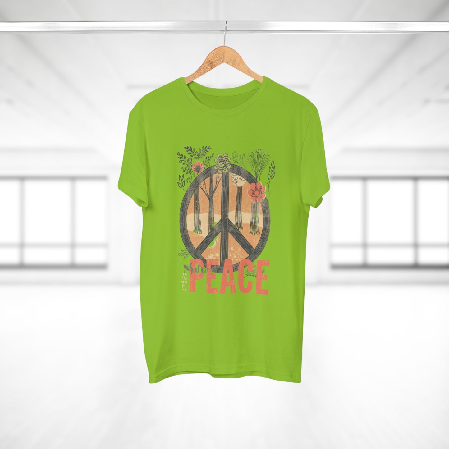 Vintage Peace Sign T-Shirt | Floral Forest Retro