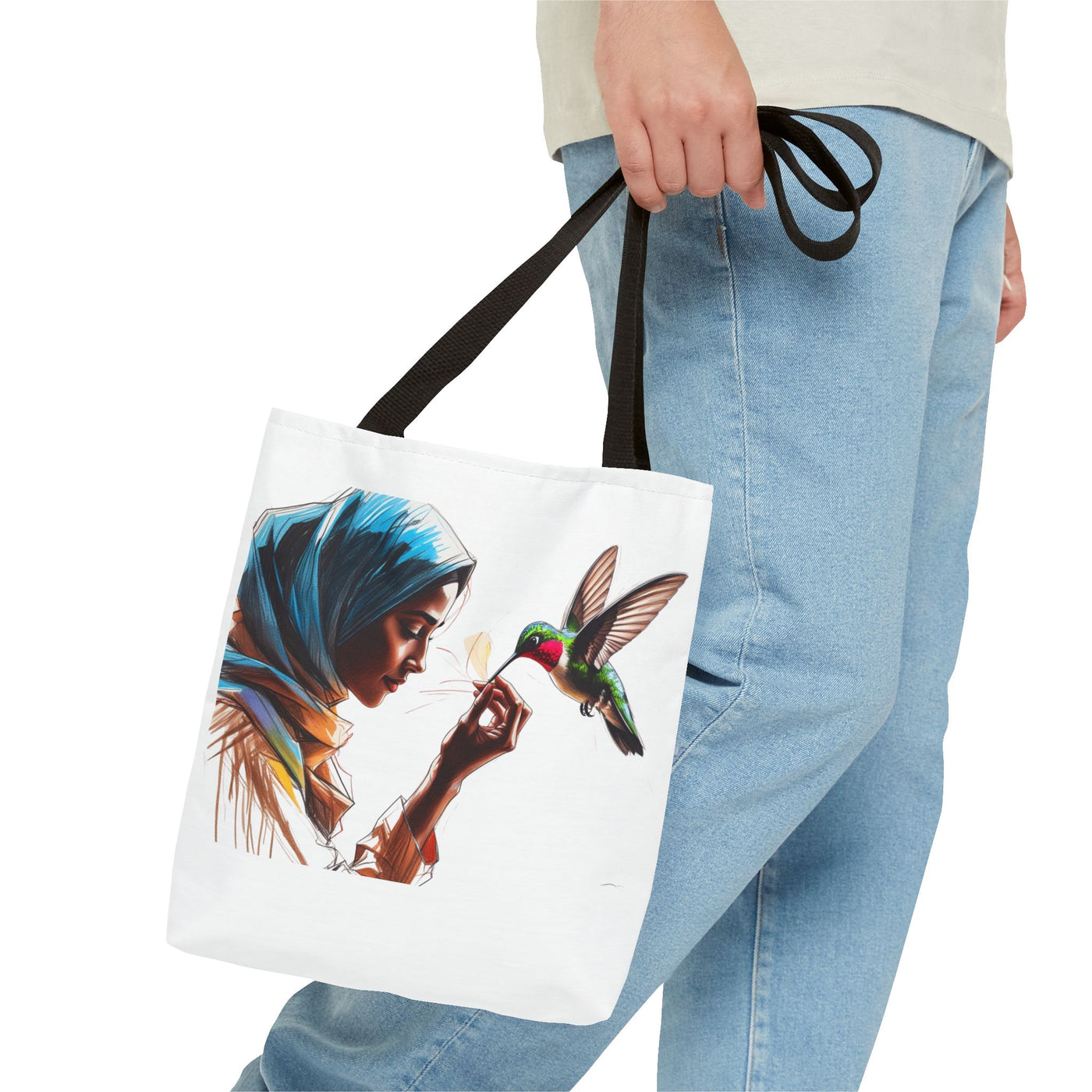 EcoFriendly Tote Bag mit Vogel und Frauenmotiv Perfekt als Geschenk