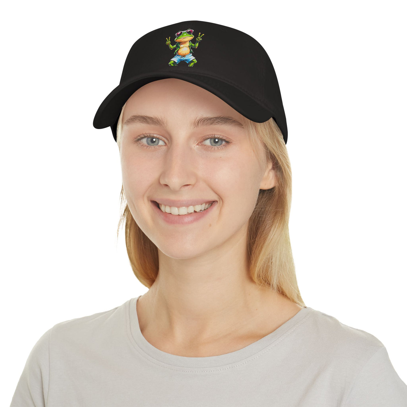 Playful Frog Low Profile Baseball Cap, Fun Hat for Nature Lovers, Casual Outdoor Accessory, Gift for Kids and Adults, Unique Summer Cap