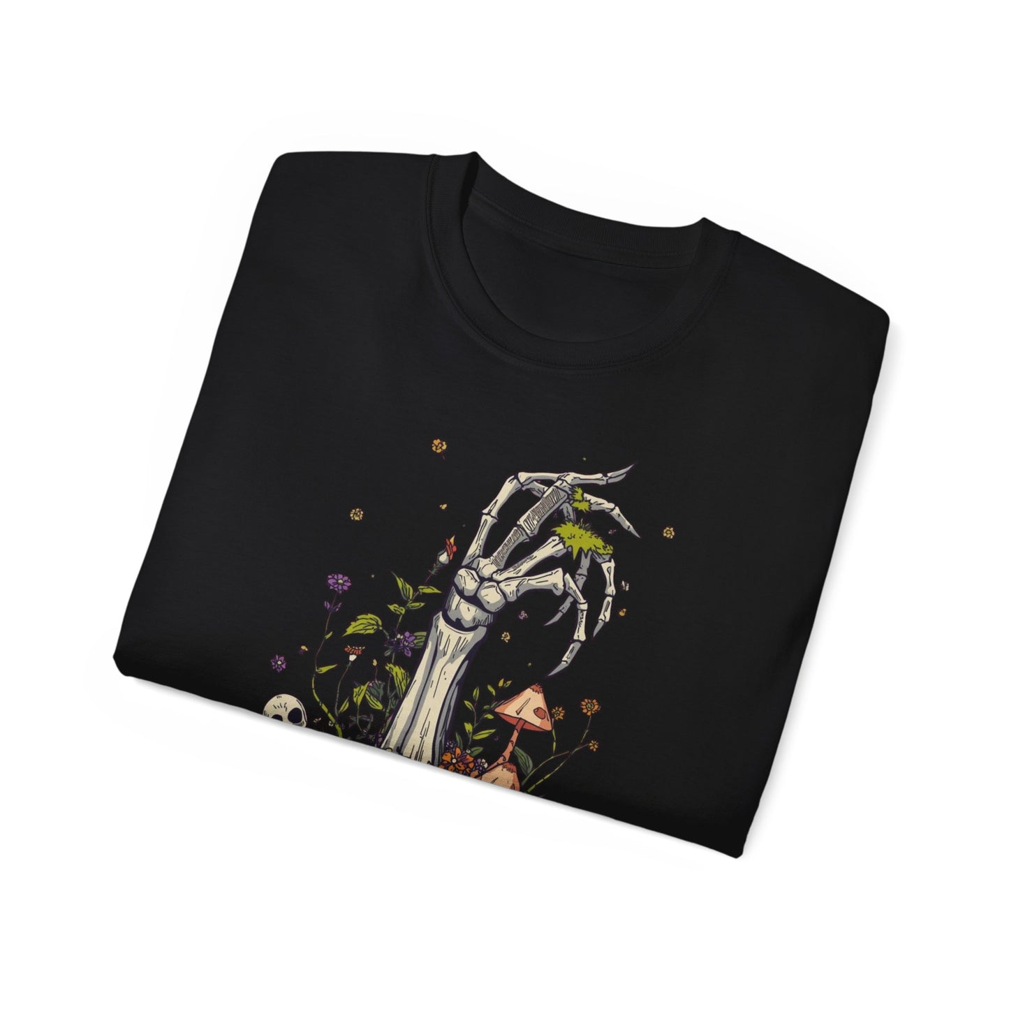 Pumpkin Bone Bloom  Halloween Shirt mit Kürbis & Skelettblüten