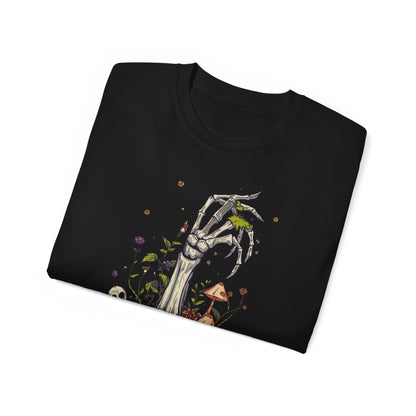 Pumpkin Bone Bloom  Halloween Shirt mit Kürbis & Skelettblüten