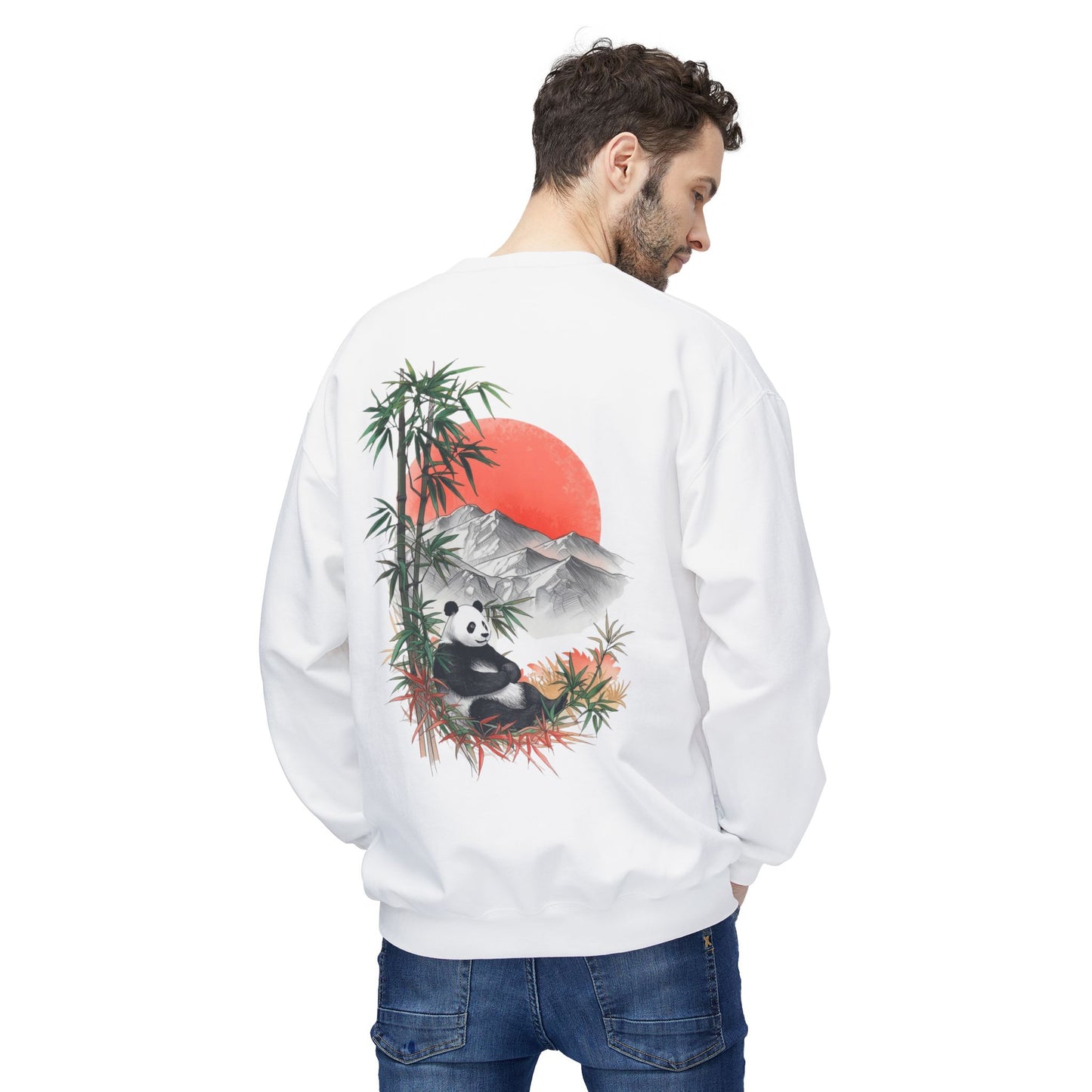 Wander Panda Sweatshirt – Naturmotiv Rückenprint