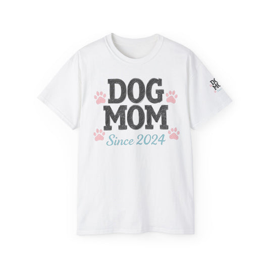 Dog Mom Tee, Cute Dog Lover T-Shirt, Pet Owner Gift, Gift for Dog Lovers, Dog Mom Since 2024 Shirt, Animal Lover Apparel