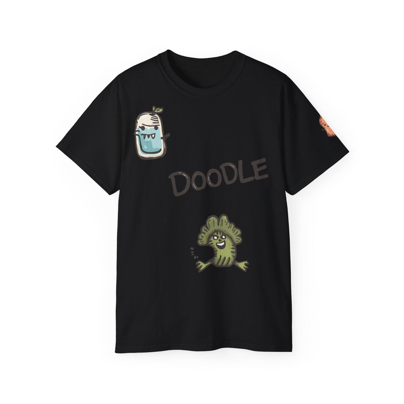 Playful Doodle Graphic Tee for Creative Souls, Fun Gift for Kids, Casual Wear, Art Lovers, Unique Tee