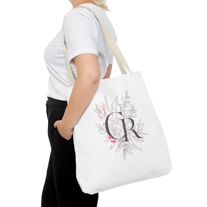 Einkaufstasche „CR Botanical Line Art“ – elegante Canvas Bag mit beige Henkel – 3 Größen