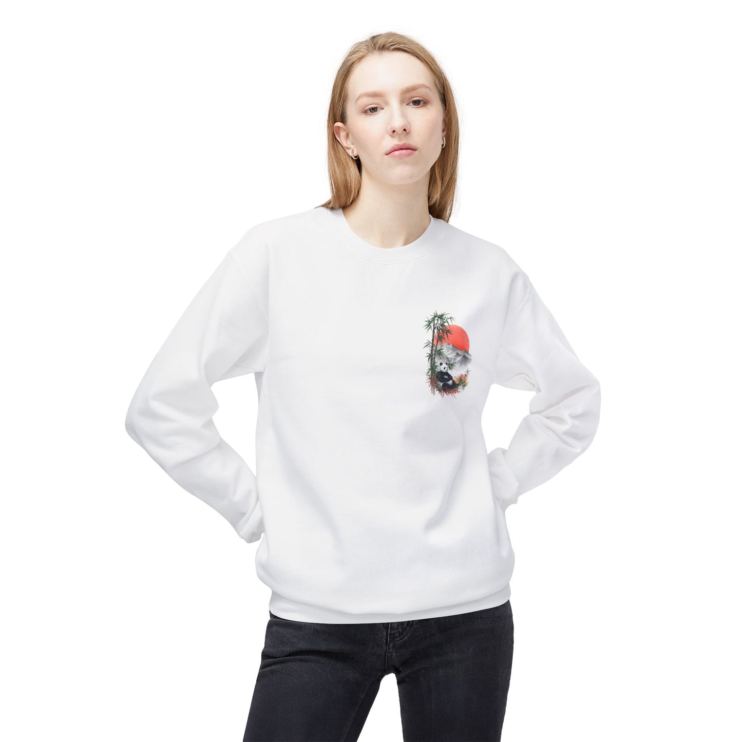Wander Panda Sweatshirt – Naturmotiv Rückenprint