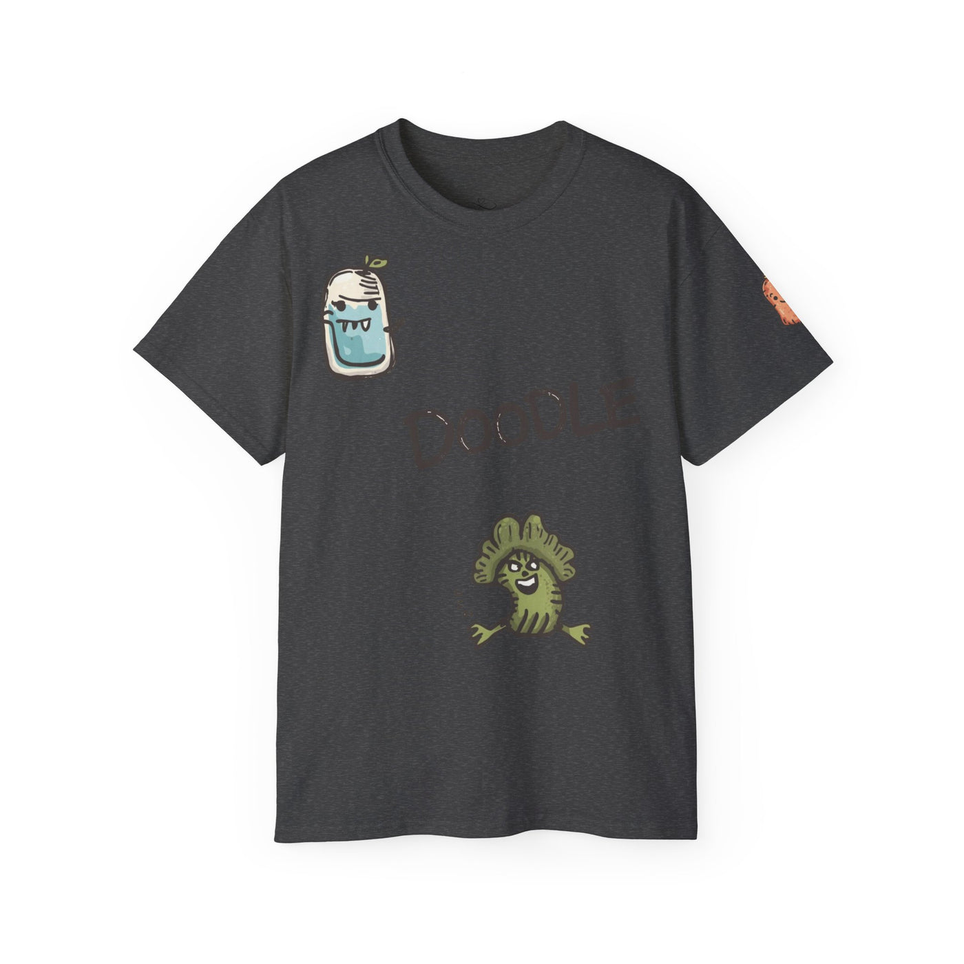Playful Doodle Graphic Tee for Creative Souls, Fun Gift for Kids, Casual Wear, Art Lovers, Unique Tee