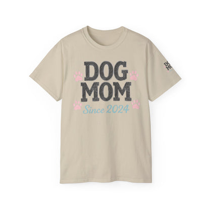 Dog Mom Tee, Cute Dog Lover T-Shirt, Pet Owner Gift, Gift for Dog Lovers, Dog Mom Since 2024 Shirt, Animal Lover Apparel