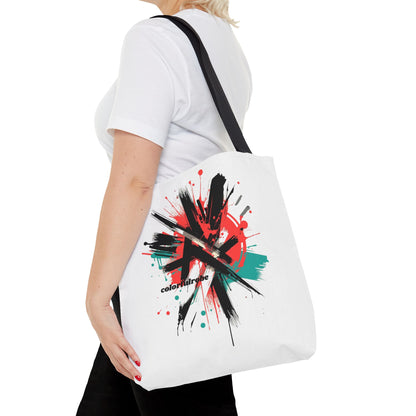 Einkaufstasche „Urban Splash“ – Street-Art Canvas Bag mit schwarzem Henkel – 3 Größen – ColorfulRobe