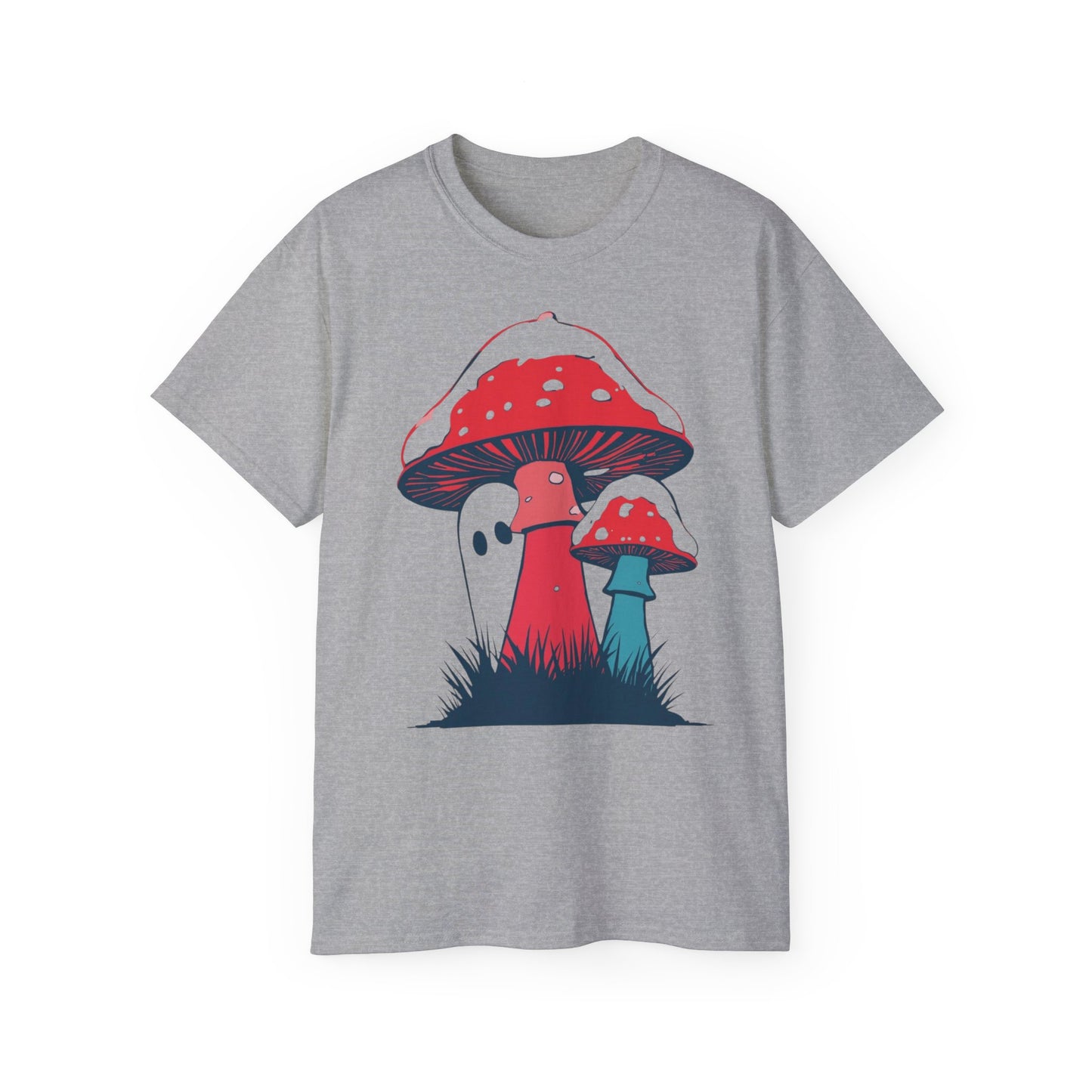 Winter Pilzgeister  Minimalistisches Geister-Pilz-Shirt für Halloween & Weihnachten