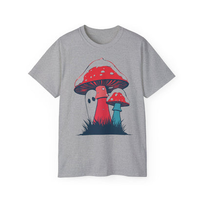 Winter Pilzgeister  Minimalistisches Geister-Pilz-Shirt für Halloween & Weihnachten