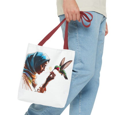 EcoFriendly Tote Bag mit Vogel und Frauenmotiv Perfekt als Geschenk