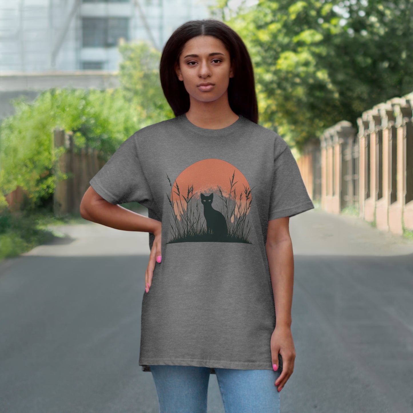 Cat Sunset Silhouette T-Shirt – Katzenmotiv