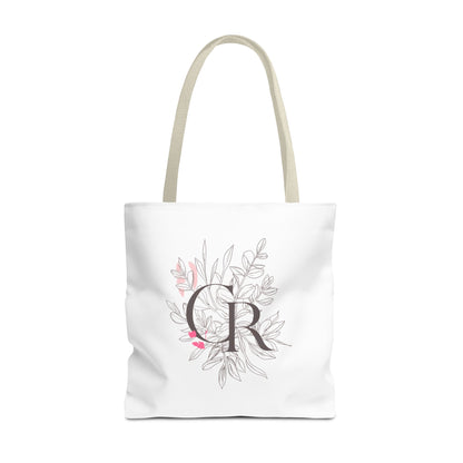 Einkaufstasche „CR Botanical Line Art“ – elegante Canvas Bag mit beige Henkel – 3 Größen