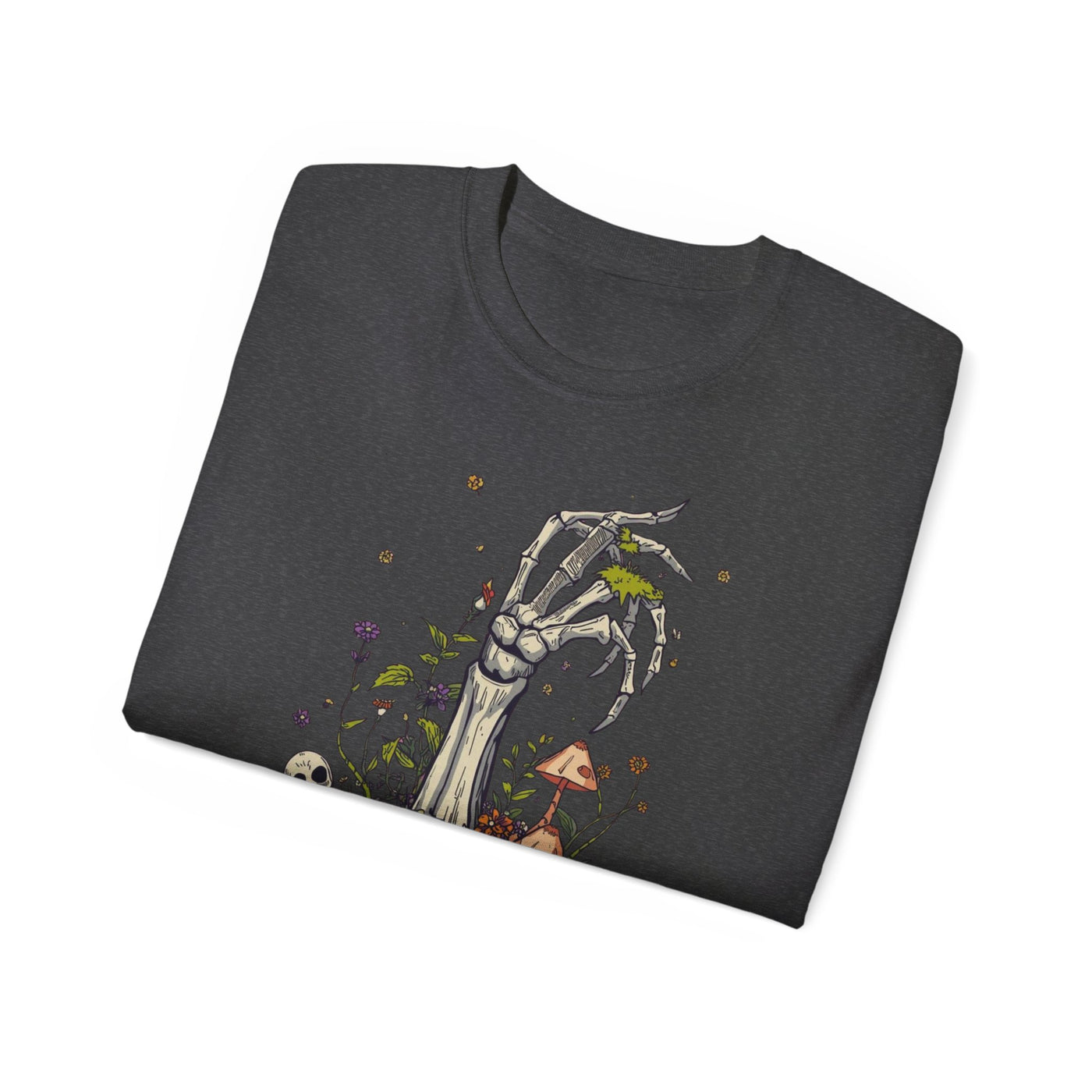 Pumpkin Bone Bloom  Halloween Shirt mit Kürbis & Skelettblüten
