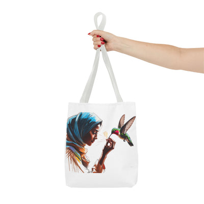 EcoFriendly Tote Bag mit Vogel und Frauenmotiv Perfekt als Geschenk