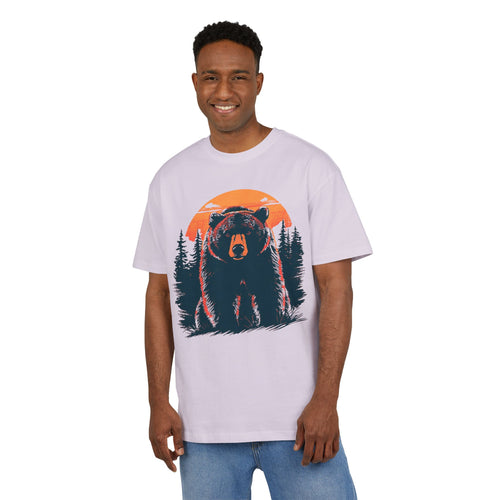Wild Spirit Bear Oversize T-Shirt – Natur & Adventure Design mit Sonnenuntergang