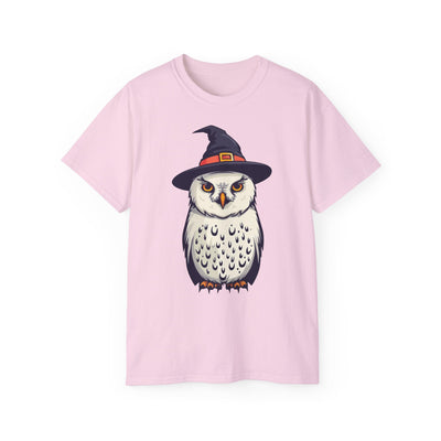 Halloween Owl Tee, Spooky Cotton T-Shirt for Fall, Unisex Graphic Tee for Halloween Parties, Gift for Owl Lovers, Casual Halloween Style