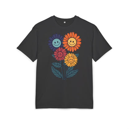Happy Flower T-Shirt | Lächelnde Retro-Blumen im Hippie-Stil