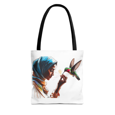 EcoFriendly Tote Bag mit Vogel und Frauenmotiv Perfekt als Geschenk