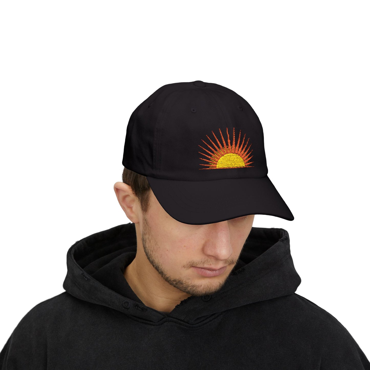 Sunrise Cap – Bestickte Dad Cap Schwarz