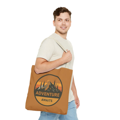 Adventure Awaits Tote Bag | Eco-Friendly Carryall | Hiking Essential | Gift for Outdoor Lovers | Travel Companion | Trendy Shopper