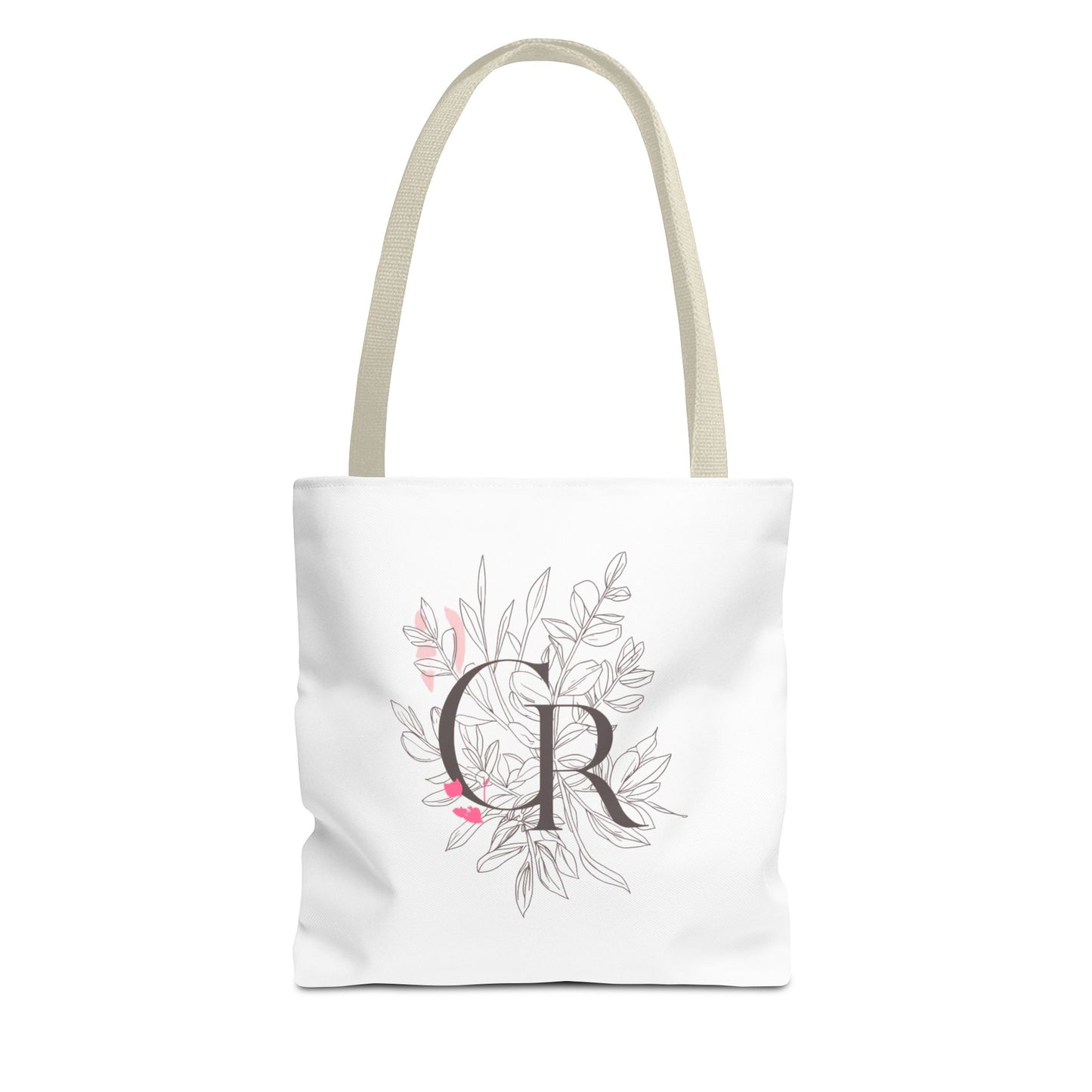 Einkaufstasche „CR Botanical Line Art“ – elegante Canvas Bag mit beige Henkel – 3 Größen