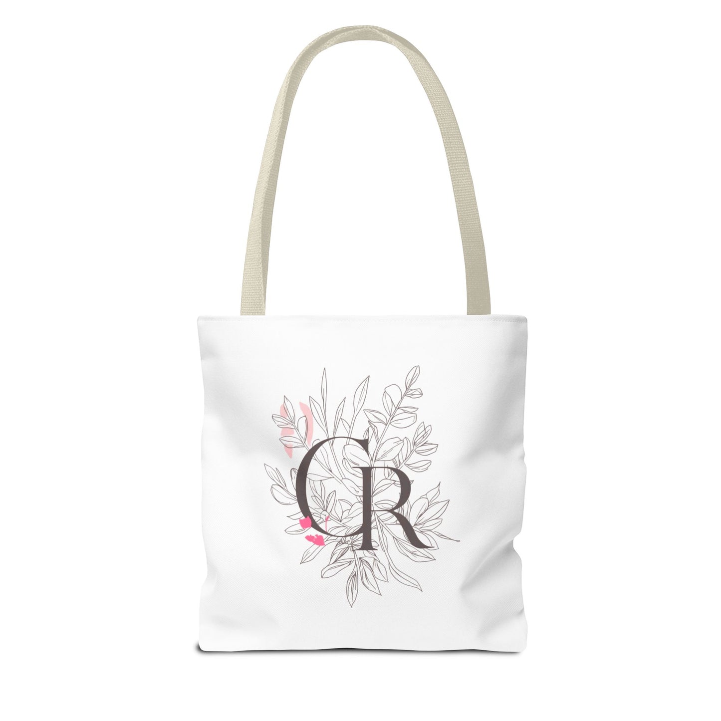 Einkaufstasche „CR Botanical Line Art“ – elegante Canvas Bag mit beige Henkel – 3 Größen