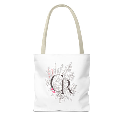 Einkaufstasche „CR Botanical Line Art“ – elegante Canvas Bag mit beige Henkel – 3 Größen