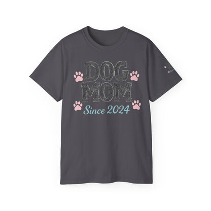 Dog Mom Tee, Cute Dog Lover T-Shirt, Pet Owner Gift, Gift for Dog Lovers, Dog Mom Since 2024 Shirt, Animal Lover Apparel